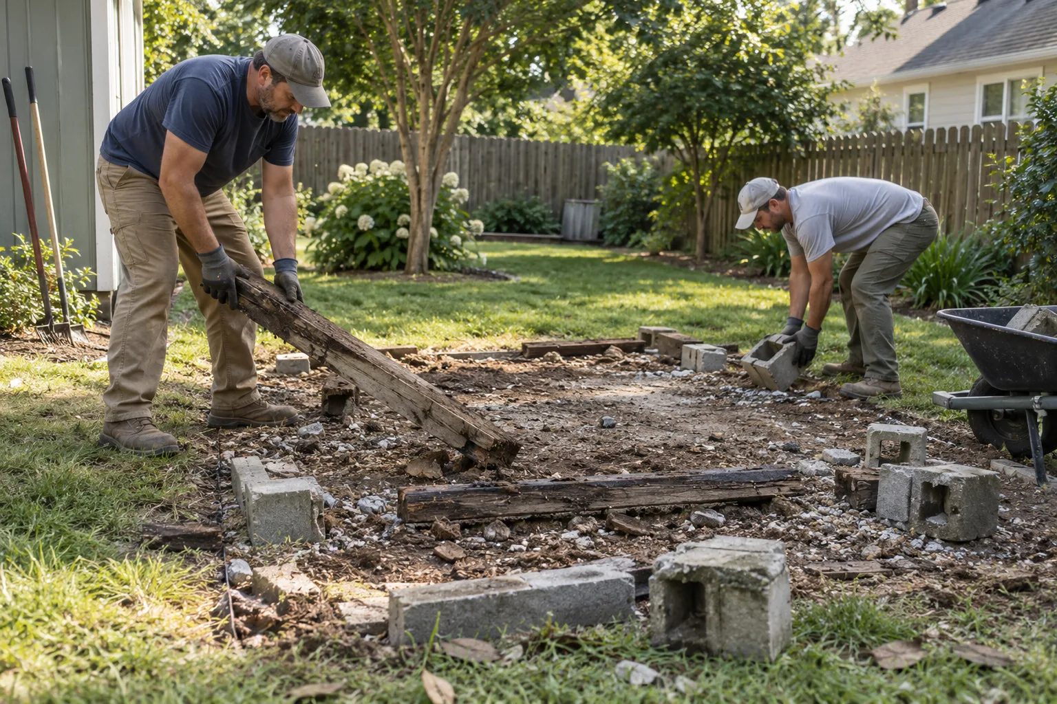 Shed Foundation & Debris Removal work